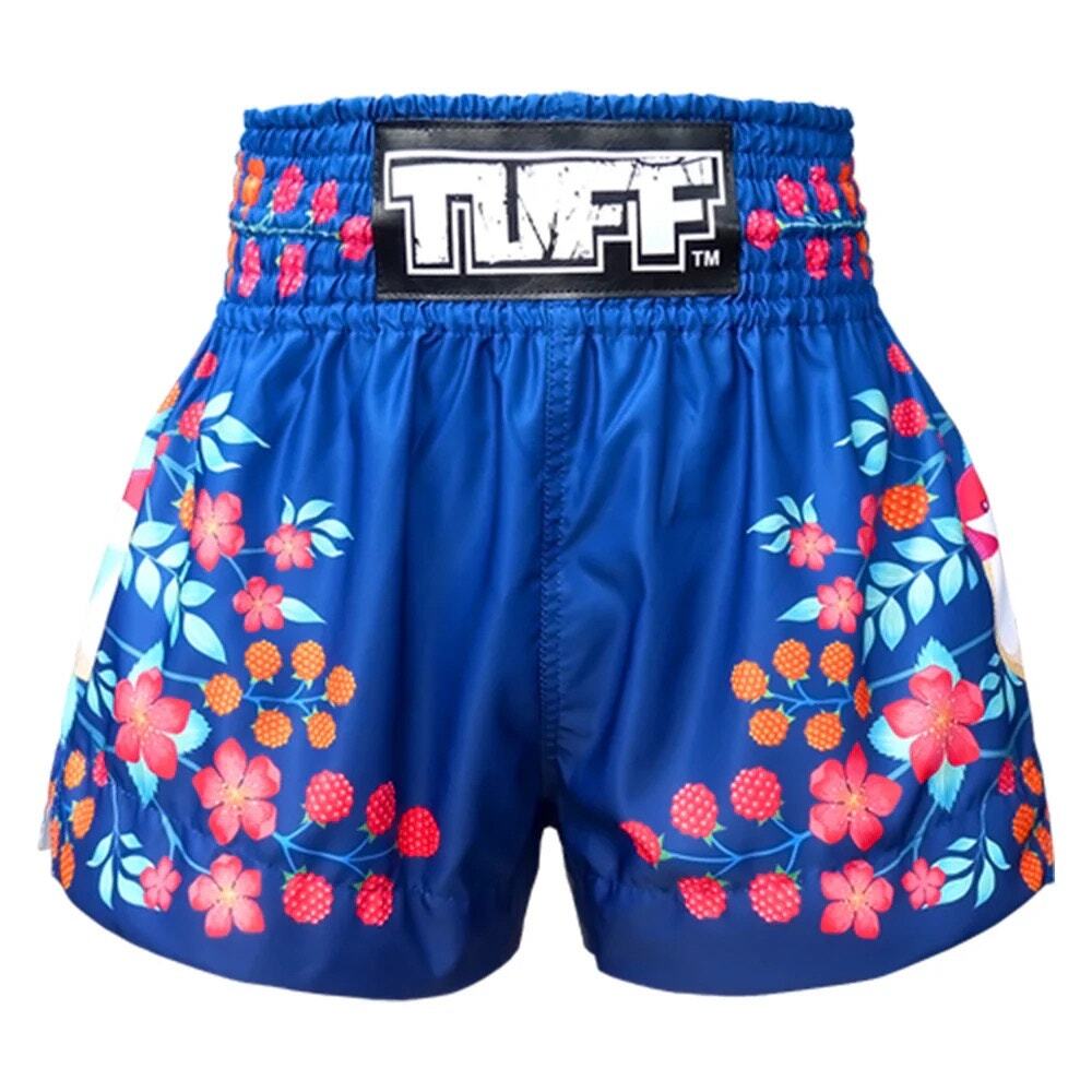 Tuff Athletics Muay Thai blue bird‎ floral boxing shorts SIZE XL